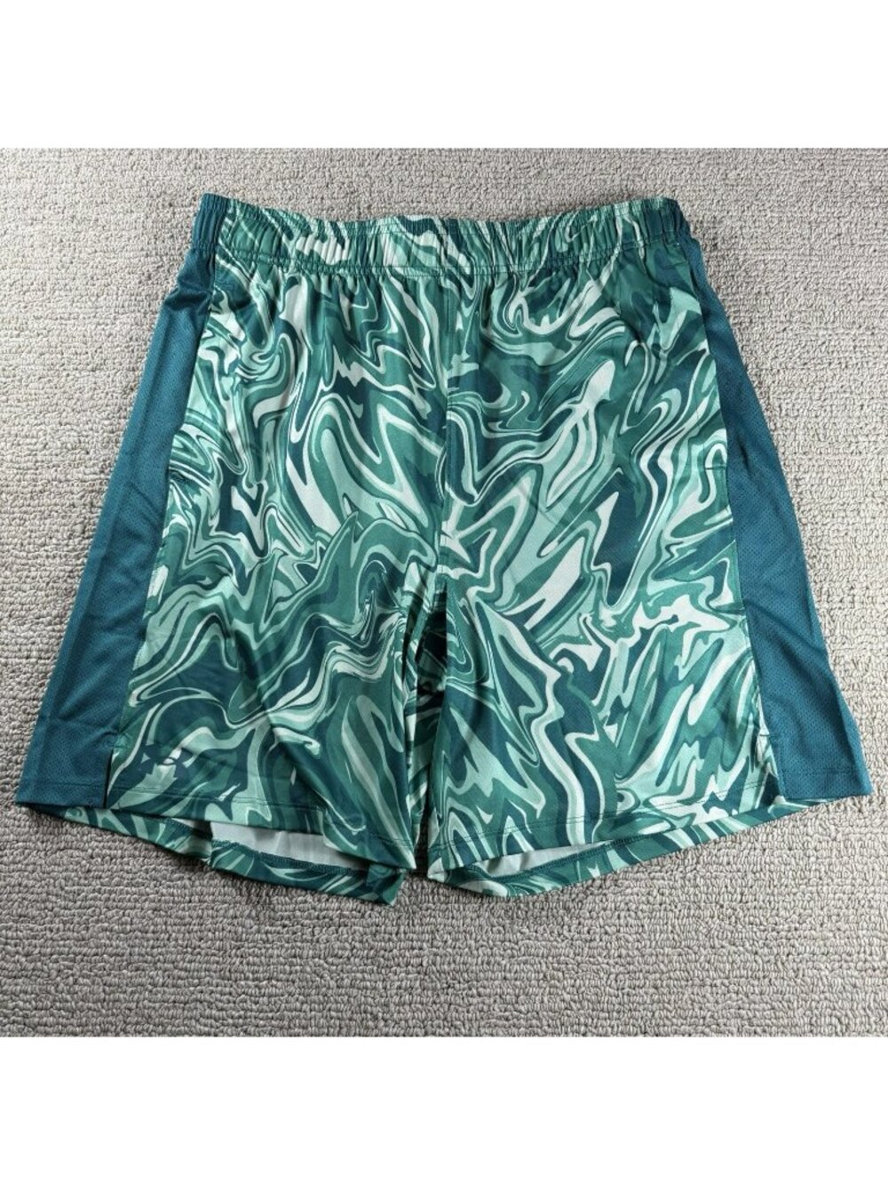 Under Armour UA Train Stretch 2.0 Marble Print Shorts Green Men's Size Large